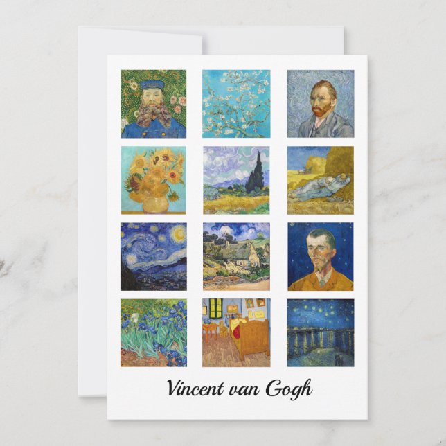 Vincent Van Gogh - Masterpiece Grid Dankeskarte (Vorderseite)