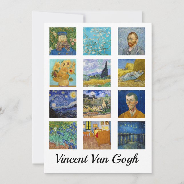 Vincent Van Gogh - Masterpiece Grid Einladung (Vorderseite)