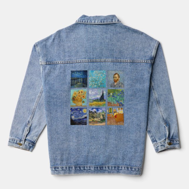 Vincent Van Gogh - Masterpiece Grid Jeansjacke (Rückseite)