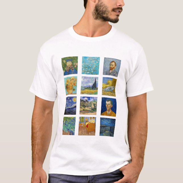 Vincent Van Gogh - Masterpiece Grid T-Shirt (Vorderseite)