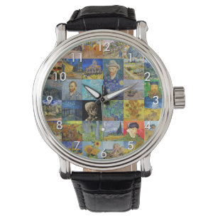 Vincent van Gogh - Meisterwerke Mosaic Patchwork Armbanduhr
