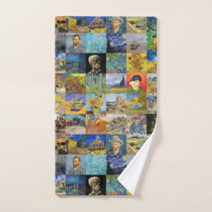 Vincent van Gogh - Meisterwerke Mosaic Patchwork Badhandtuch Set