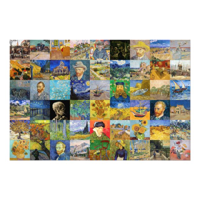 Vincent van Gogh - Meisterwerke Mosaic Patchwork Fotodruck (Vorne)