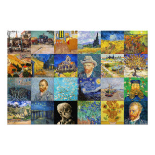 Vincent van Gogh - Meisterwerke Mosaic Patchwork Fotodruck