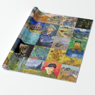 Vincent van Gogh - Meisterwerke Mosaic Patchwork Geschenkpapier