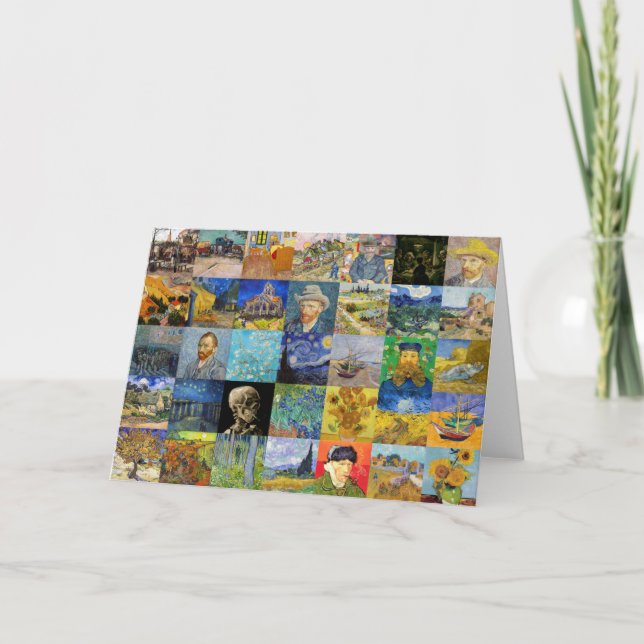 Vincent van Gogh - Meisterwerke Mosaic Patchwork Karte (Vorderseite)