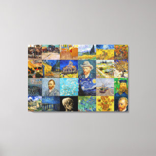 Vincent van Gogh - Meisterwerke Mosaic Patchwork Leinwanddruck