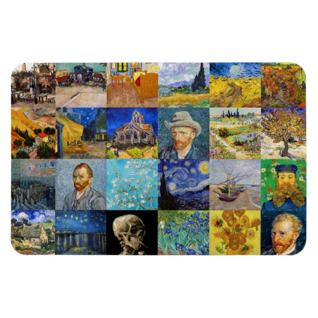 Vincent van Gogh - Meisterwerke Mosaic Patchwork Magnet (Horizontal)