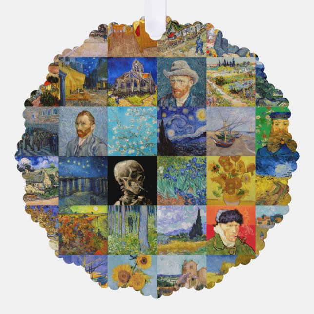Vincent van Gogh - Meisterwerke Mosaic Patchwork Ornament Karte (Vorderseite)