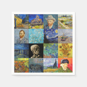 Vincent van Gogh - Meisterwerke Mosaic Patchwork Serviette