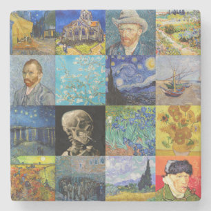 Vincent van Gogh - Meisterwerke Mosaic Patchwork Steinuntersetzer