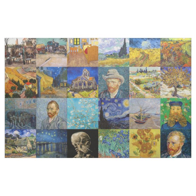 Vincent van Gogh - Meisterwerke Mosaic Patchwork Stoff (Yard (91,4 cm))
