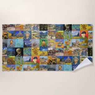 Vincent van Gogh - Meisterwerke Mosaic Patchwork Strandtuch