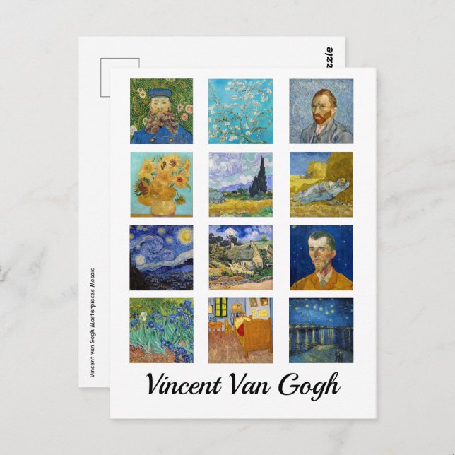 Vincent Van Gogh - Meisterwerke Mosaic Postkarte (Vorne/Hinten)
