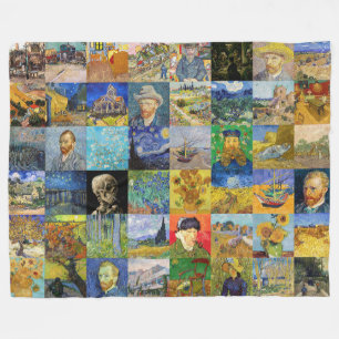 Vincent van Gogh - Meisterwerke Mosaik Patchwork Fleecedecke
