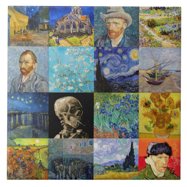 Vincent van Gogh - Meisterwerke Mosaik Patchwork Fliese (Vorderseite)