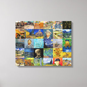 Vincent van Gogh - Meisterwerke Mosaik Patchwork Leinwanddruck