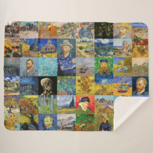Vincent van Gogh - Meisterwerke Mosaik Patchwork Sherpadecke