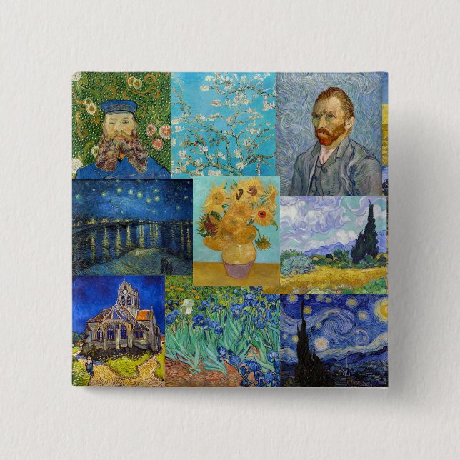 Vincent Van Gogh - Meisterwerke Patchwork Button (Vorderseite)