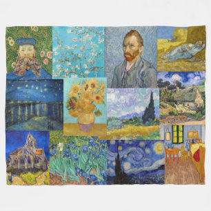 Vincent Van Gogh - Meisterwerke Patchwork Fleecedecke