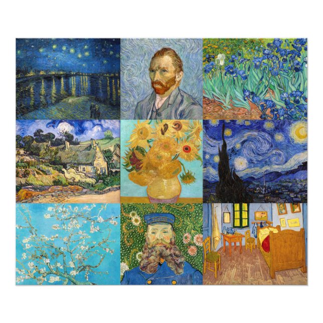 Vincent Van Gogh - Meisterwerke Patchwork Fotodruck (Vorne)