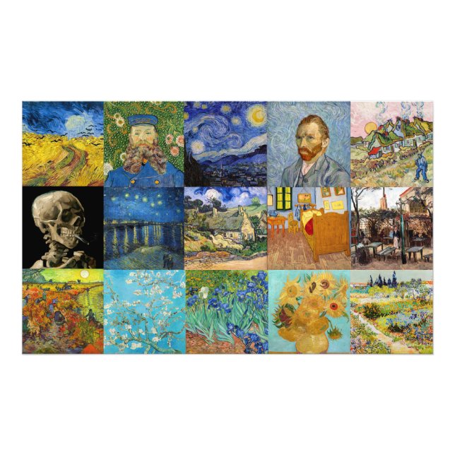 Vincent Van Gogh - Meisterwerke Patchwork Fotodruck (Vorne)