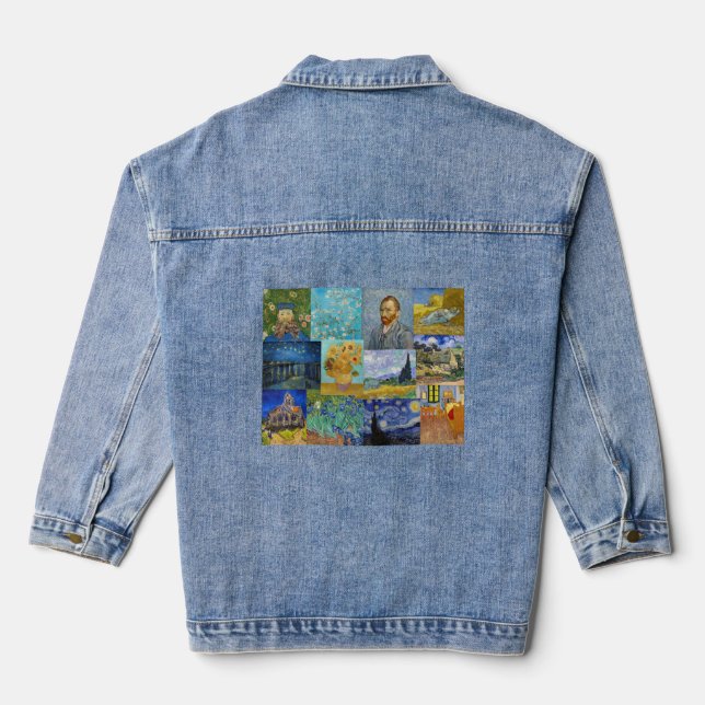 Vincent Van Gogh - Meisterwerke Patchwork Jeansjacke (Rückseite)