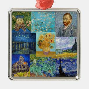 Vincent Van Gogh - Meisterwerke Patchwork Ornament Aus Metall