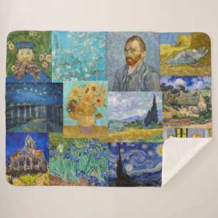 Vincent Van Gogh - Meisterwerke Patchwork Sherpadecke