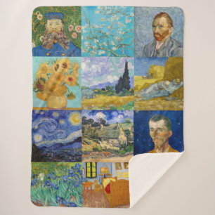 Vincent Van Gogh - Meisterwerke Patchwork Sherpadecke