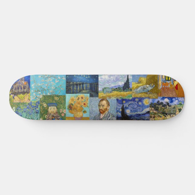 Vincent Van Gogh - Meisterwerke Patchwork Skateboard (Horizontal)