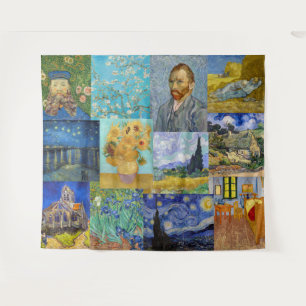 Vincent Van Gogh - Meisterwerke Patchwork Wandteppich