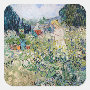 Vincent van Gogh - Miss Gachet in ihrem Garten Quadratischer Aufkleber