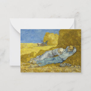 Vincent Van Gogh - Mittag, Pause von der Arbeit / Mitteilungskarte