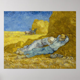 Vincent Van Gogh - Mittag, Ruhe von der Arbeit / S Poster