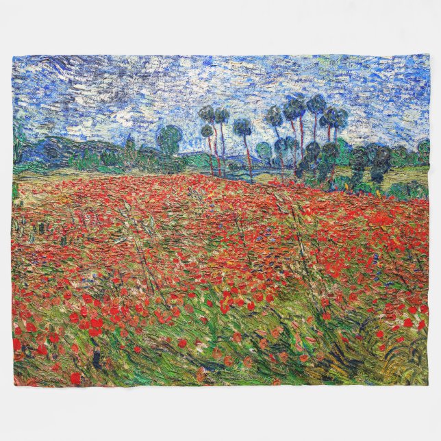 Vincent van Gogh - Mohnfeld Fleecedecke (Vorderseite (Horizontal))