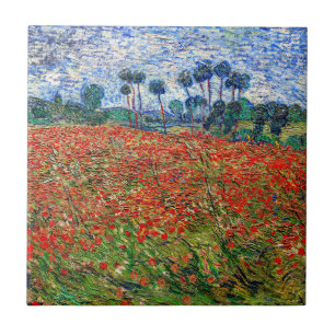 Vincent van Gogh - Mohnfeld Fliese