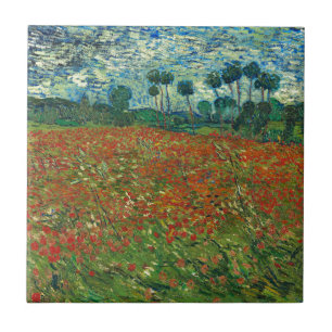 Vincent Van Gogh Mohnfeld Florale Vintage Kunst Fliese