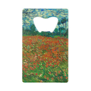 Vincent Van Gogh Mohnfeld Florale Vintage-Kunst Kreditkartenflaschenöffner