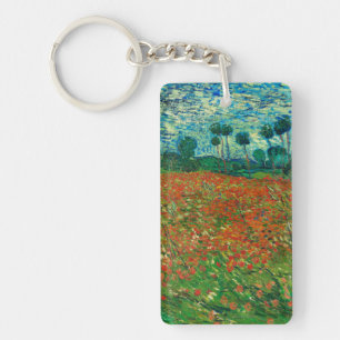 Vincent Van Gogh Mohnfeld Florale Vintage Kunst Schlüsselanhänger
