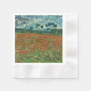 Vincent Van Gogh Mohnfeld Florale Vintage-Kunst Serviette