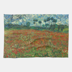 Vincent Van Gogh Mohnfeld Florales Vintage-Kunst Handtuch