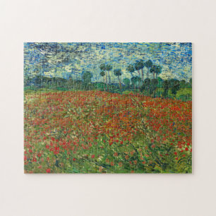 Vincent Van Gogh Mohnfeld Florales Vintage-Kunst Puzzle