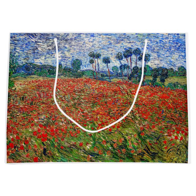 Vincent van Gogh - Mohnfeld Große Geschenktüte (Vorderseite)