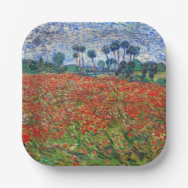 Vincent van Gogh - Mohnfeld Pappteller (Vorderseite)