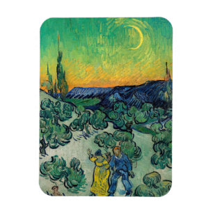Vincent van Gogh - Mondlandschaft mit Paar Magnet