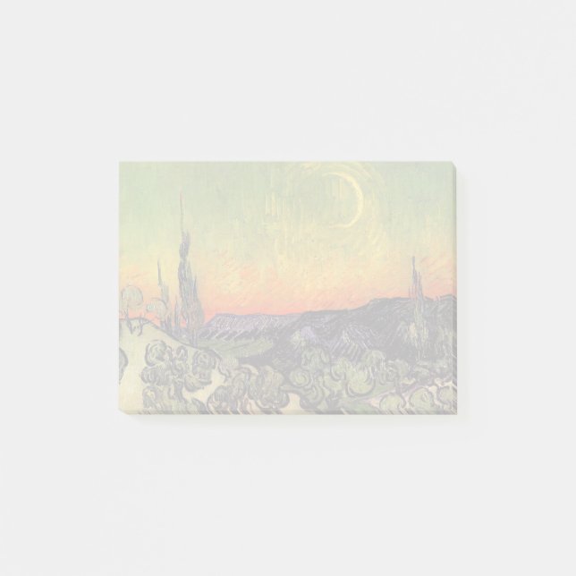 Vincent Van Gogh Mondlandschaft Post-it Klebezettel (Vorderseite)