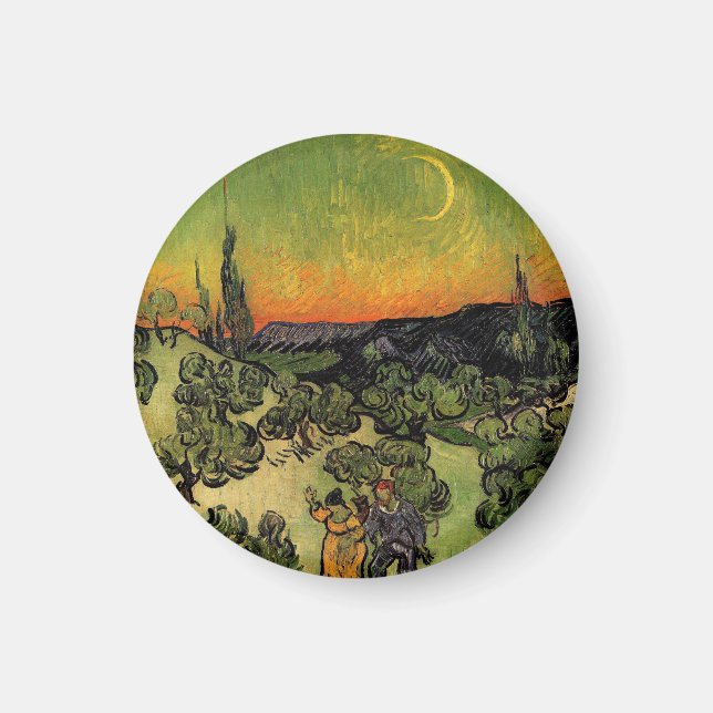 Vincent Van Gogh Moonlit Landschaft Magnet (Vorne)