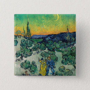 Vincent van Gogh - Moonlit Landschaft mit Paar Button