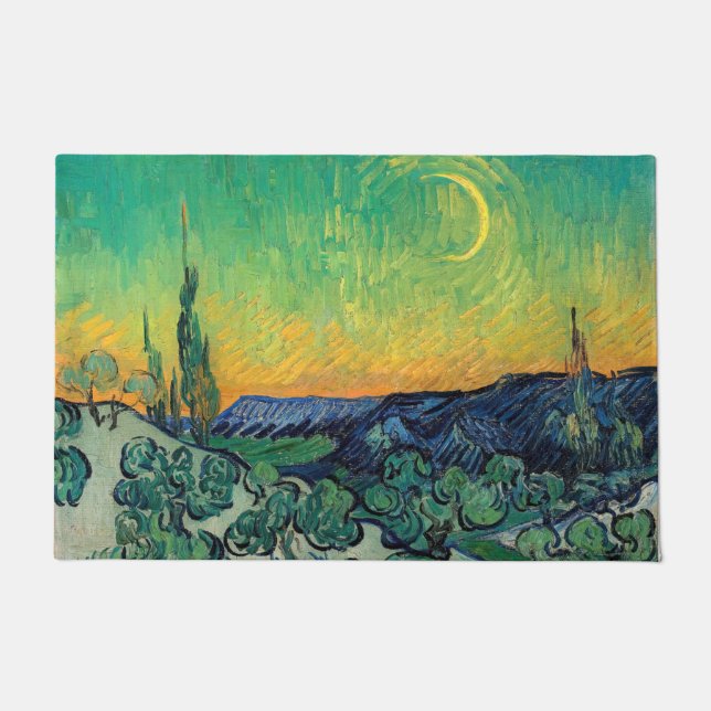 Vincent van Gogh - Moonlit Landschaft mit Paar Fußmatte (Vorderseite)